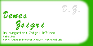 denes zsigri business card